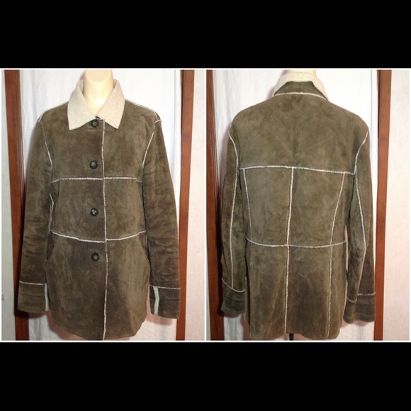 Winlit Jackets & Blazers - Women Vtg Winlet Suede Leather Sherpa Lined Jacket